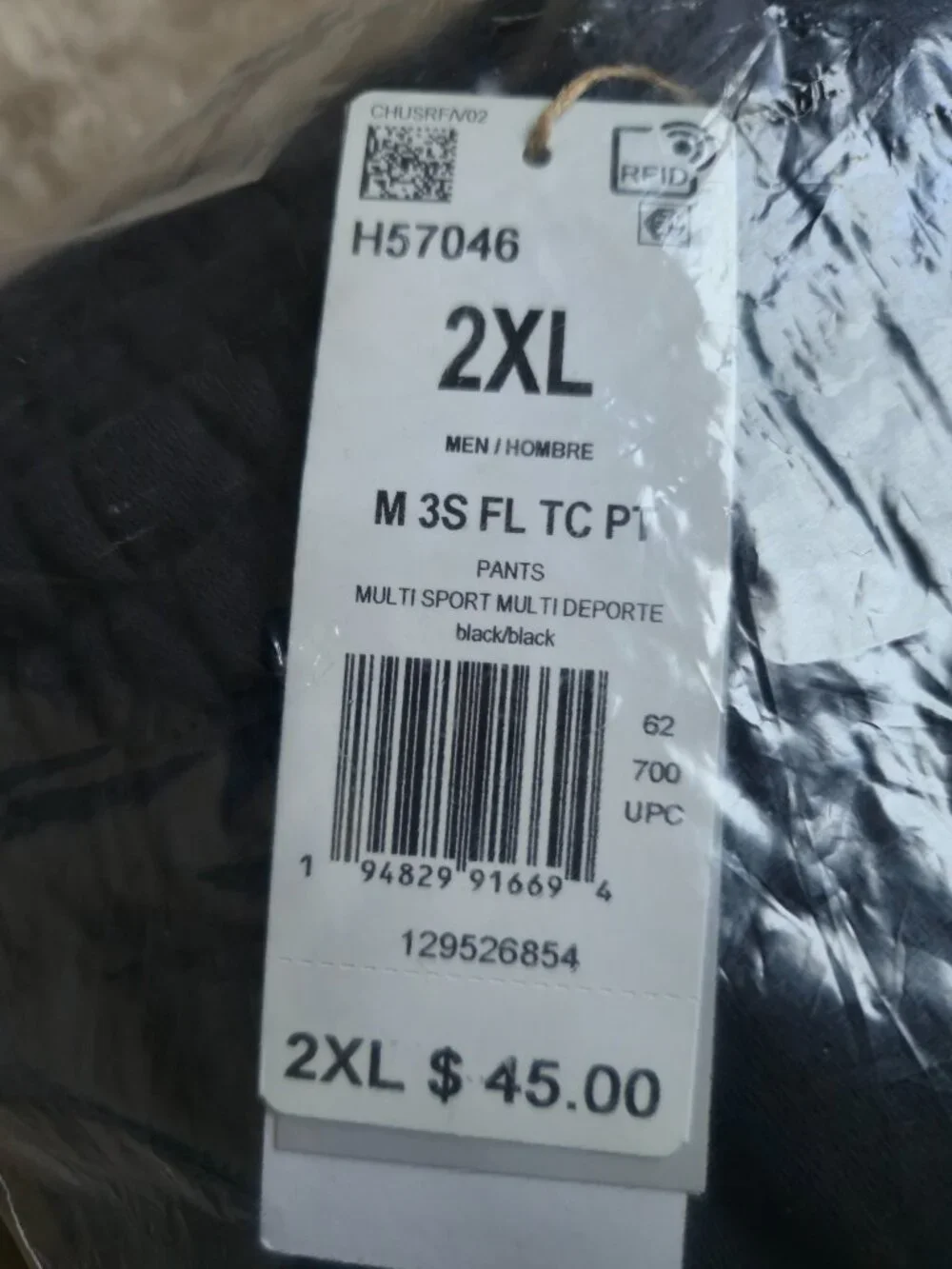 NWT adidas Essentials 3-Stripes Fleece Jogger Pants Triple Black Men's 2XL H5704